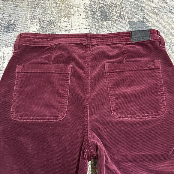 American Eagle Jegging Womens Burgundy Corduroy Hi Rise Button Fly sz 10 (32X28) - Picture 5 of 13